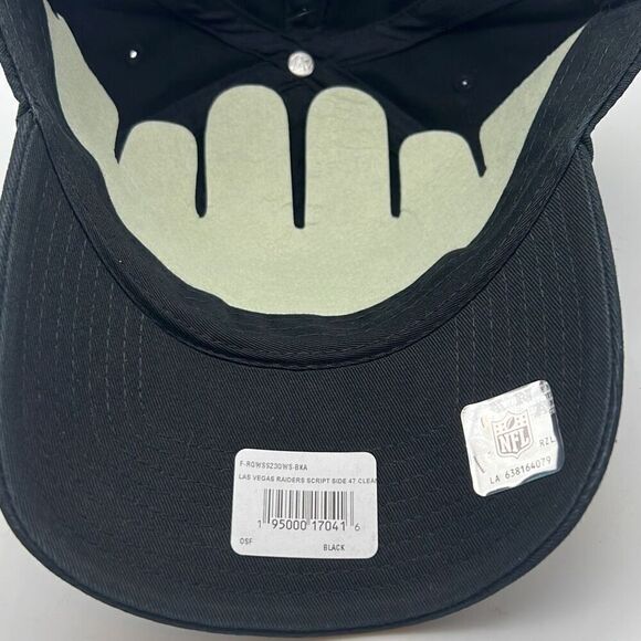 Las Vegas Raiders NFL '47 Clean Up Script Adjustable cotton Hat Black NWT - Picture 6 of 6